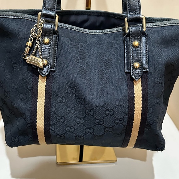 Gucci Black Padlock Chain Printed GG Coated Canvas Tote Bag - Picture 10 of 13